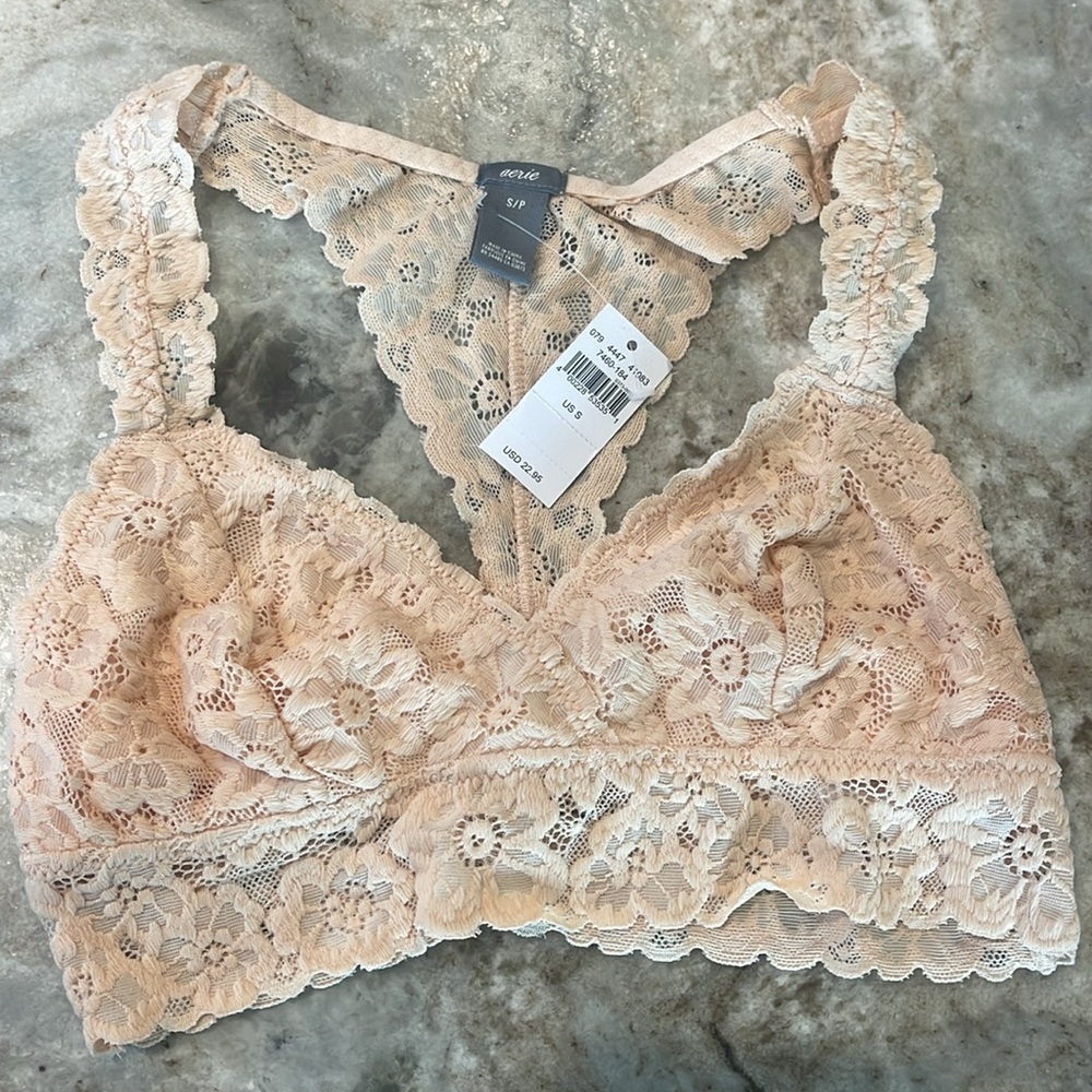 Aerie Bralets Black and Peach size small - Picture 3 of 7